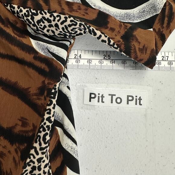 SG Sport Women Top Sz XL Animal Print Maximalist Junglecore Safari Y2K Statement - Picture 5 of 6